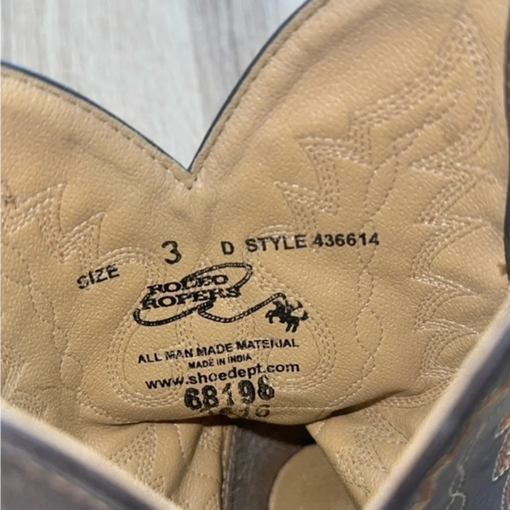 Rodeo Ropers‎ Kids Unisex Brown Western Boots Size 3